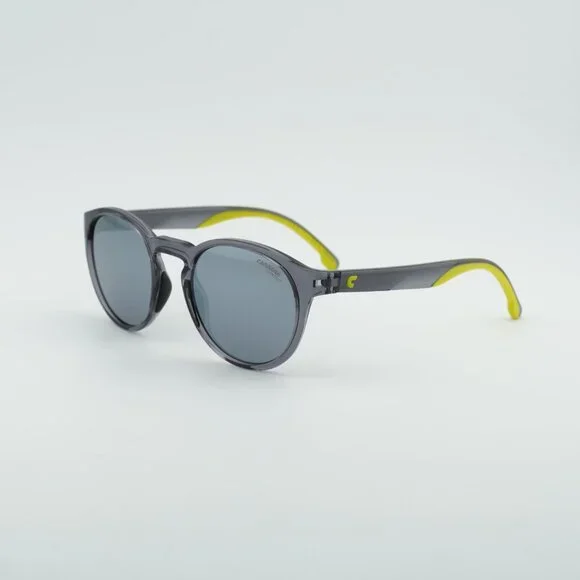 CARRERA 8056/S 0KB7 T4 Sunglasses Grey Round Frame, Silver Mirror Lenses